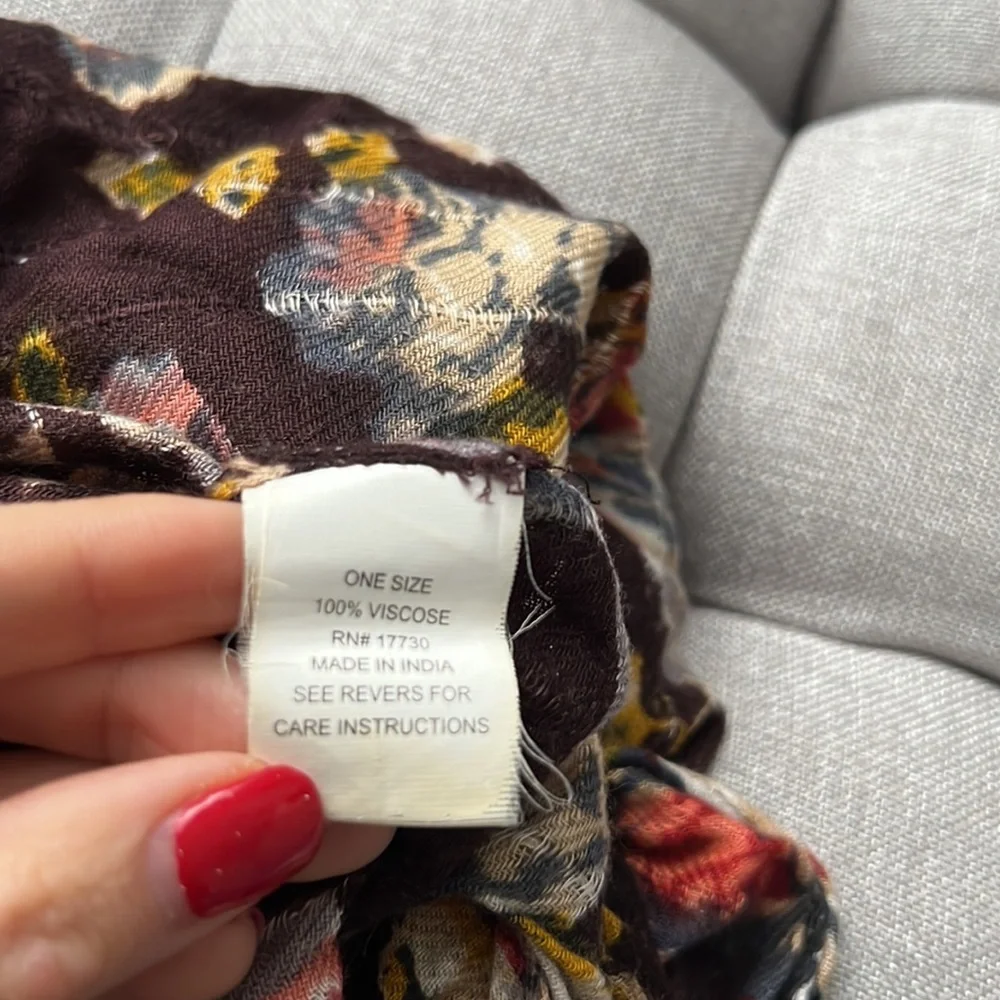 Target Floral Print Brown Sequin Scarf